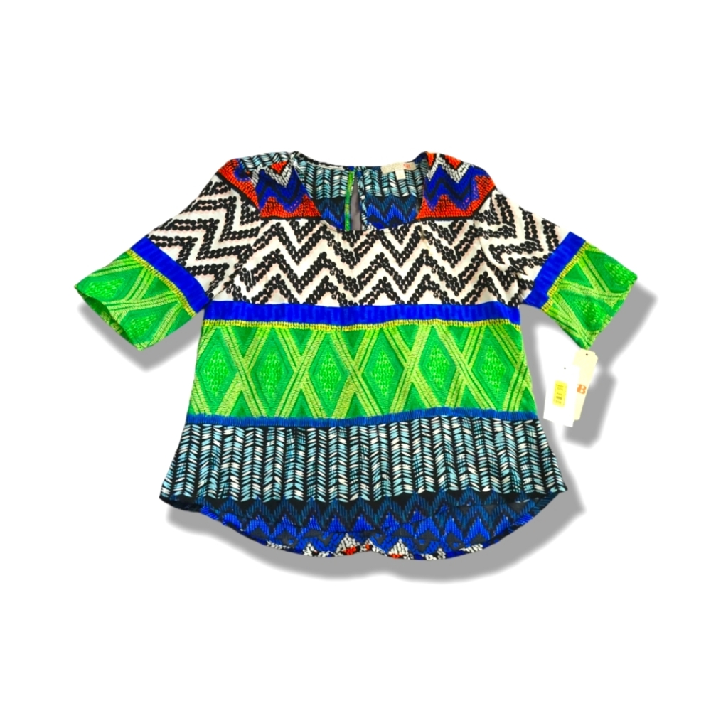 Gianni Bini | GB | NWT Pretty Colorful Boho Print Top (SIZE S)